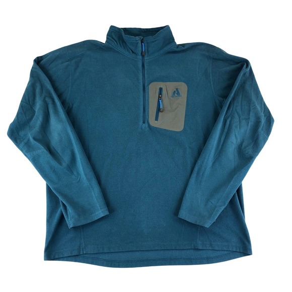First Ascent Eddie Bauer High Route Fleece‎ Pullover Half Zip Teal Blue Mens XL - Picture 1 of 8